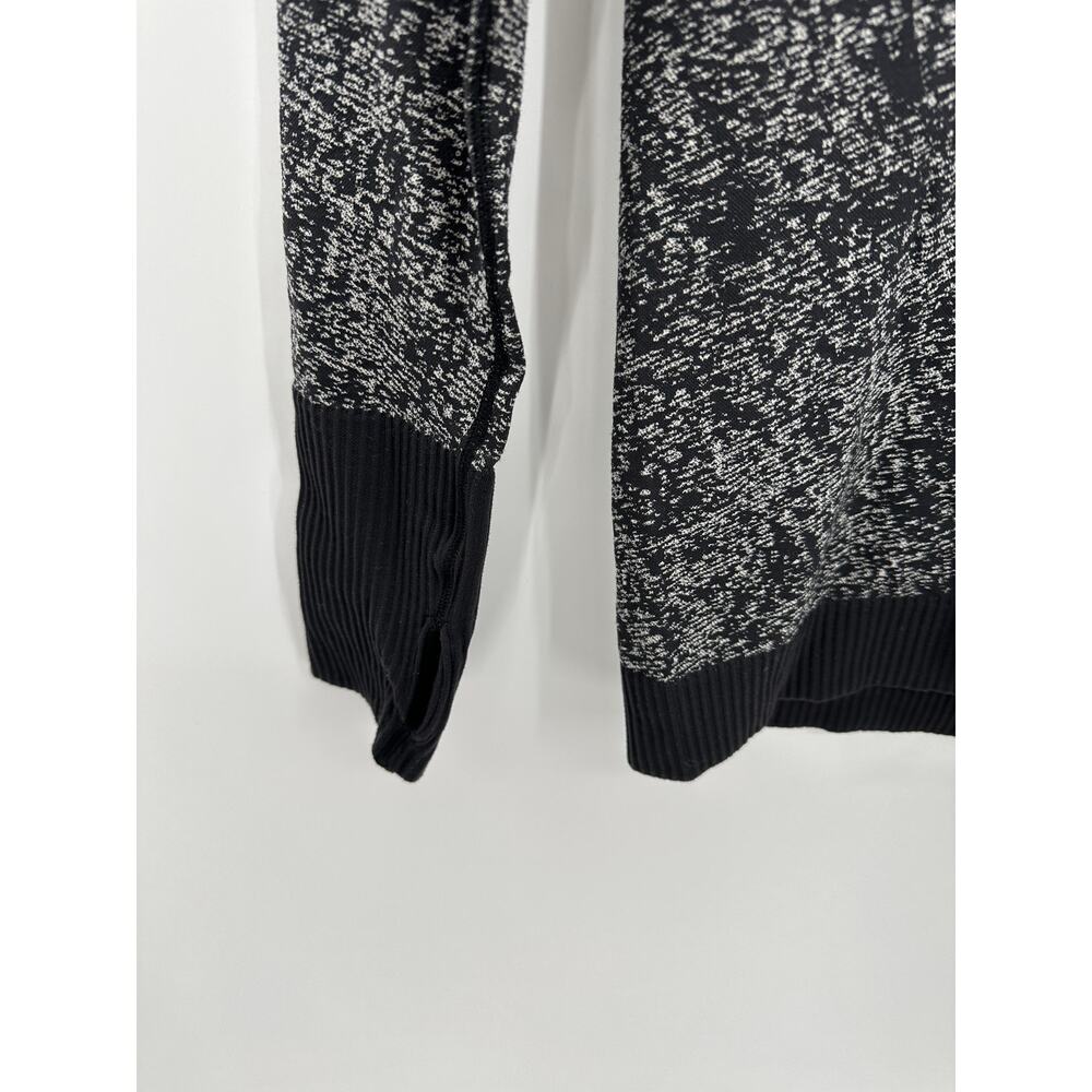 Lululemon Rest Less Half Zip Pullover Speckled Black White Womens Size 4 - Picture 4 of 9